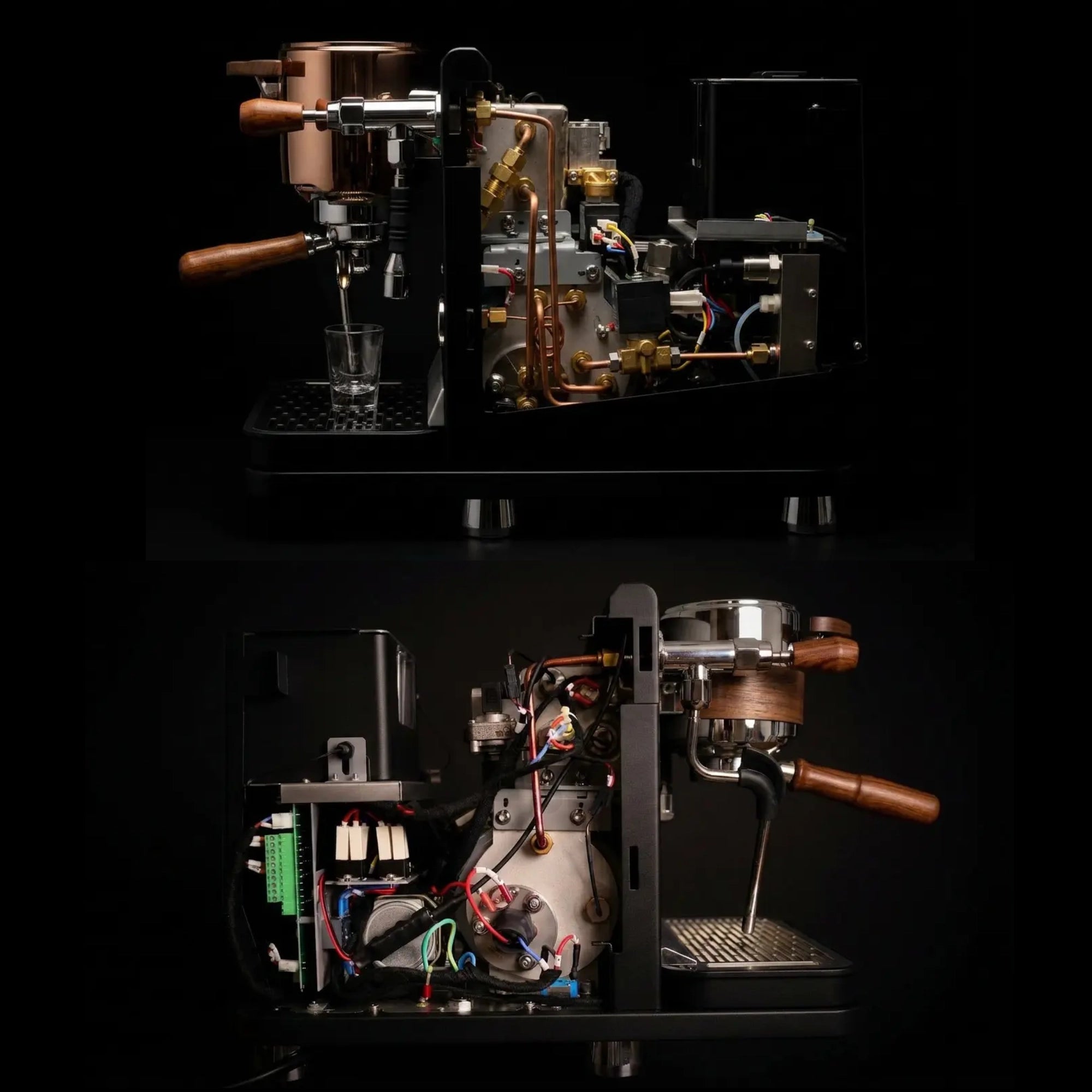 the Wendougee DATA S robust build quality and the inside of the machine from both sides and a copper pipes and the boilers, and shows that extreme precision of engineering that went into design designing and building the machine vellutto.eu